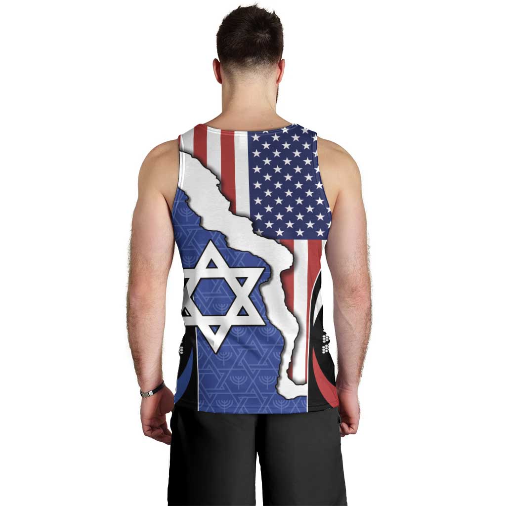 USA Israel Men Tank Top Stars of David Sporty Style