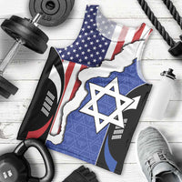 USA Israel Men Tank Top Stars of David Sporty Style