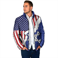 USA Israel Padded Jacket Stars of David Sporty Style