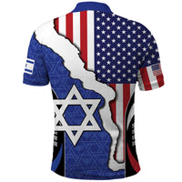 USA Israel Polo Shirt Stars of David Sporty Style