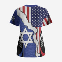 USA Israel Scrub Top Stars of David Sporty Style