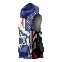 USA Israel Sleeveless Hoodie Stars of David Sporty Style