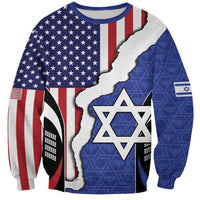 USA Israel Sweatshirt Stars of David Sporty Style
