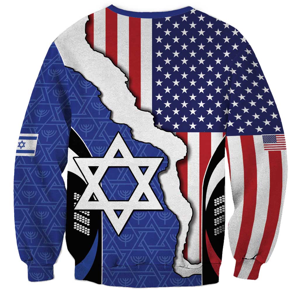 USA Israel Sweatshirt Stars of David Sporty Style