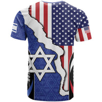 USA Israel T Shirt Stars of David Sporty Style