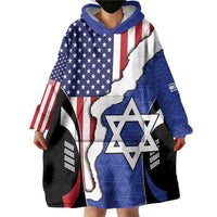 USA Israel Wearable Blanket Hoodie Stars of David Sporty Style
