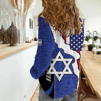 USA Israel Women Casual Shirt Stars of David Sporty Style