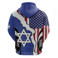 USA Israel Zip Hoodie Stars of David Sporty Style