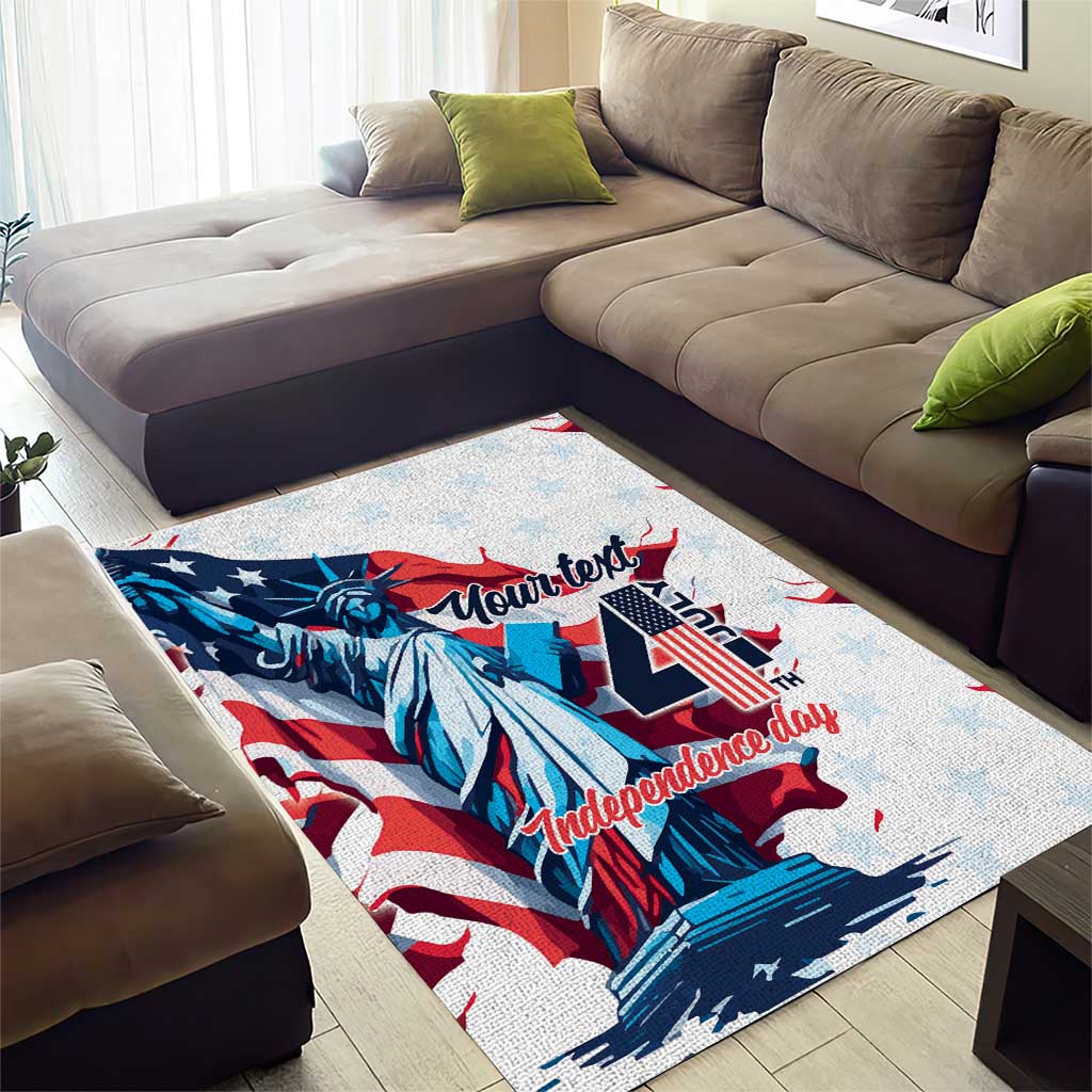 Personalized United States Independence Day Area Rug Statue of Liberty Happy 4th Of July LT9 - Wonder Print Shop