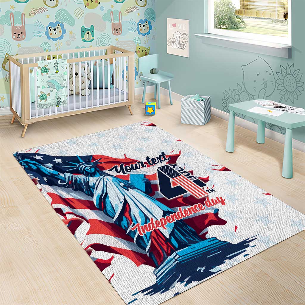 Personalized United States Independence Day Area Rug Statue of Liberty Happy 4th Of July LT9 - Wonder Print Shop