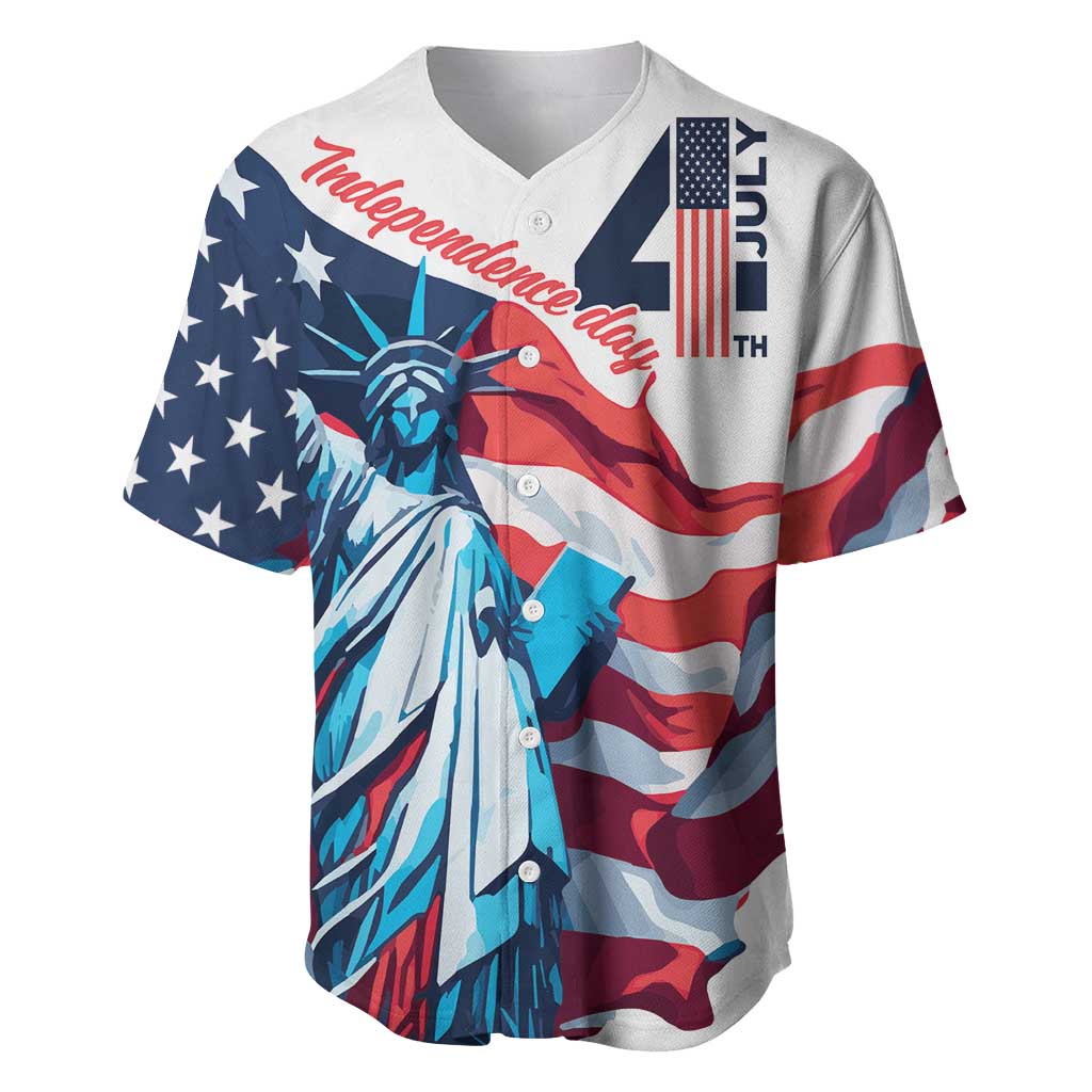 Personalized United States Independence Day Baseball Jersey Statue of Liberty Happy 4th Of July LT9 - Wonder Print Shop