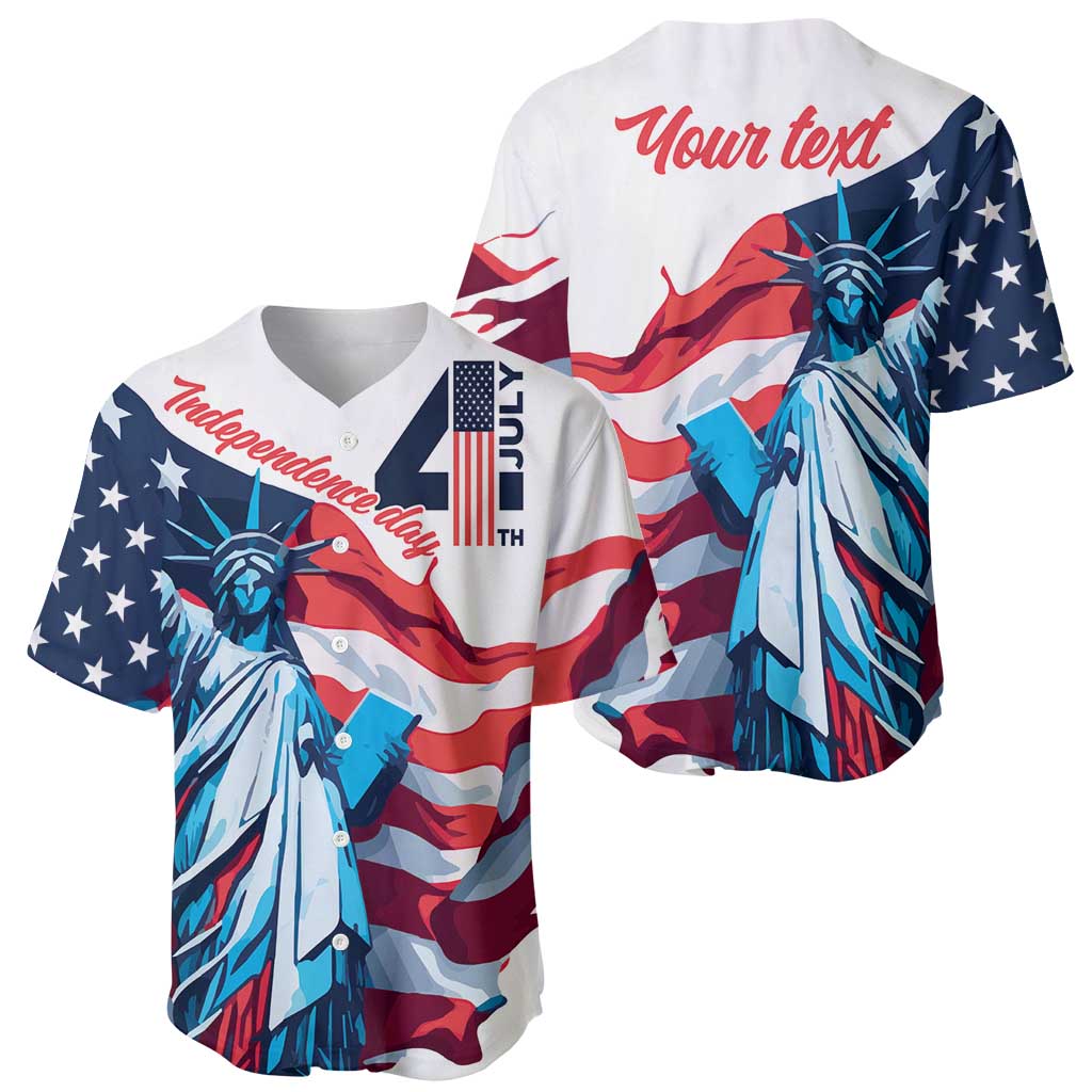 Personalized United States Independence Day Baseball Jersey Statue of Liberty Happy 4th Of July LT9 - Wonder Print Shop