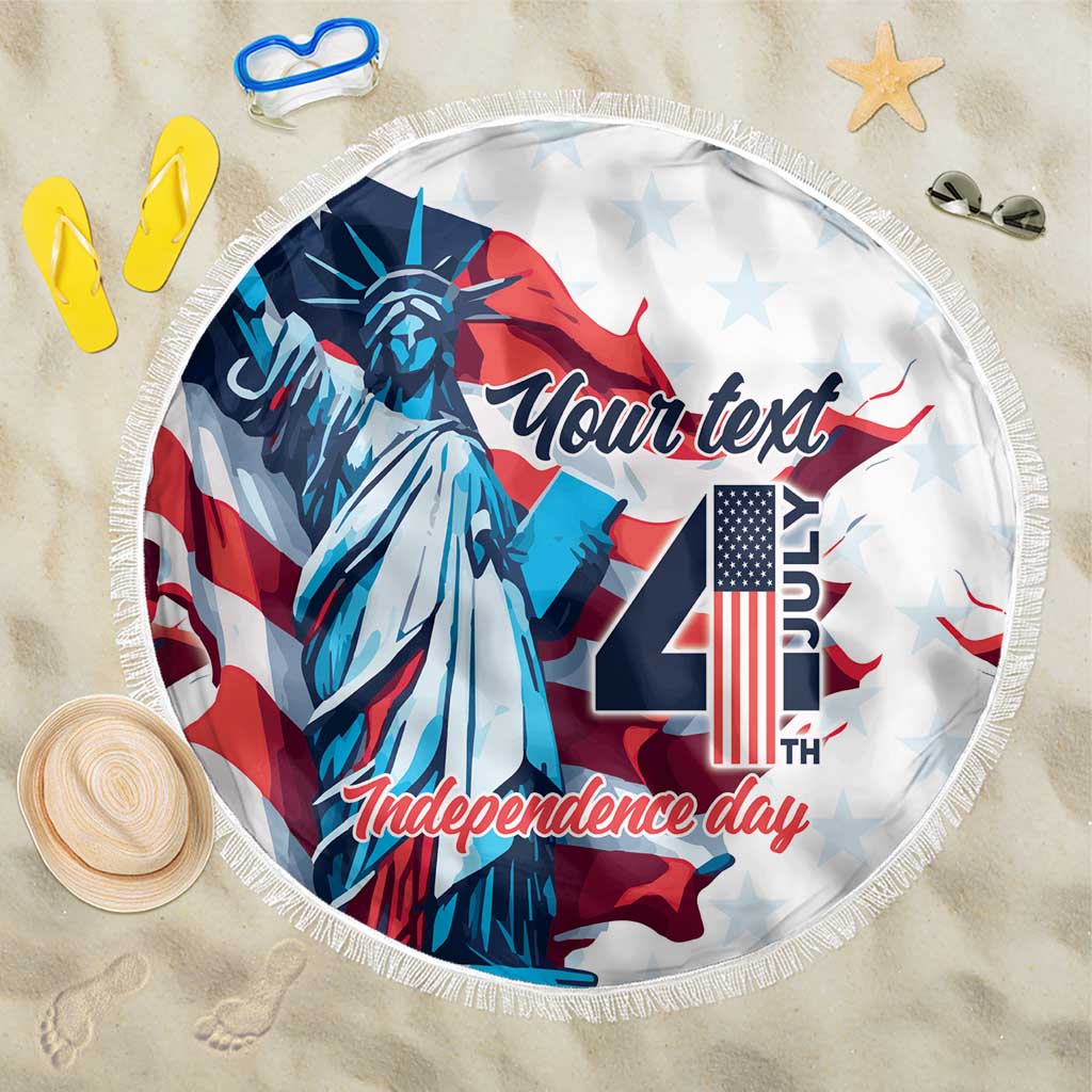 Personalized United States Independence Day Beach Blanket Statue of Liberty Happy 4th Of July LT9 - Wonder Print Shop