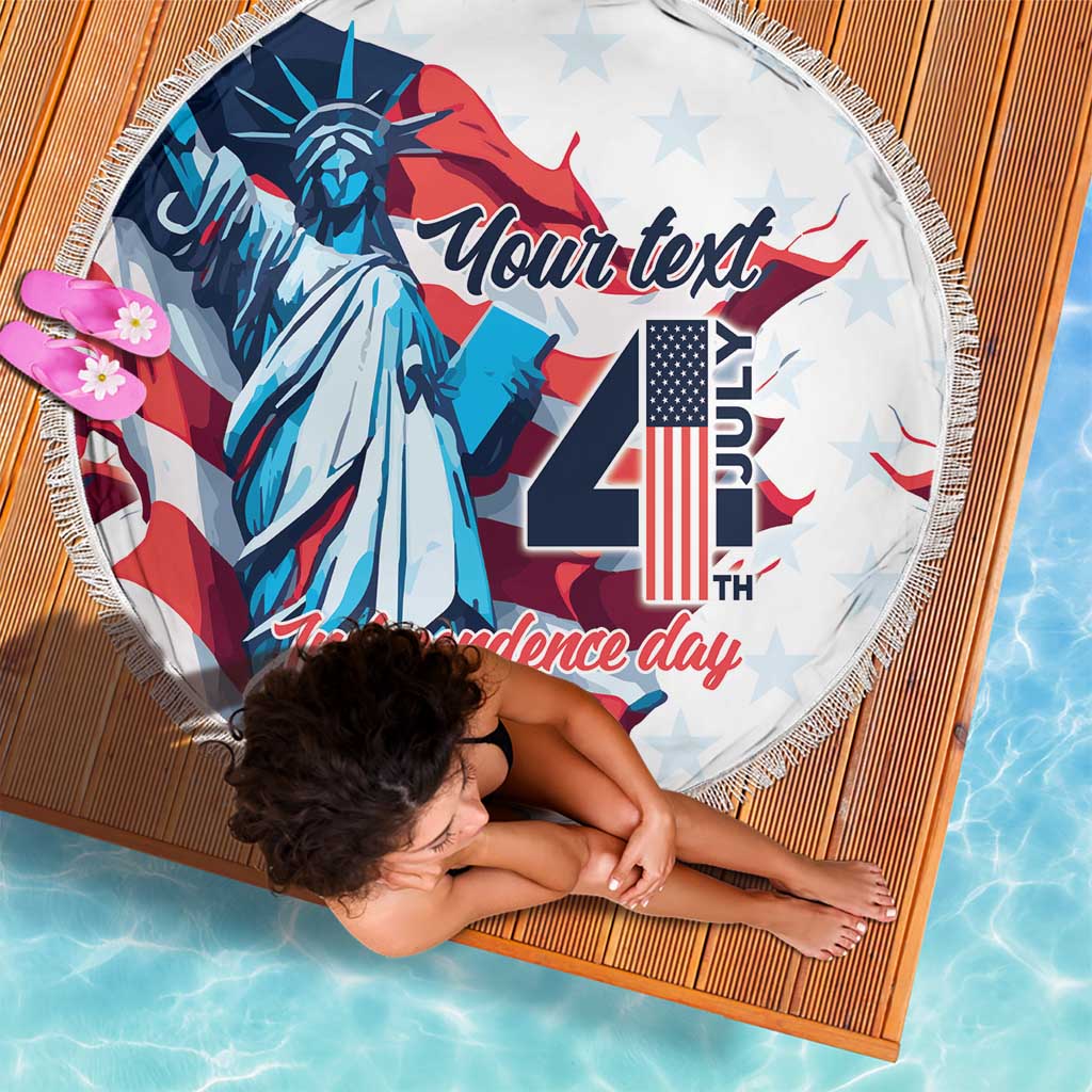 Personalized United States Independence Day Beach Blanket Statue of Liberty Happy 4th Of July LT9 - Wonder Print Shop