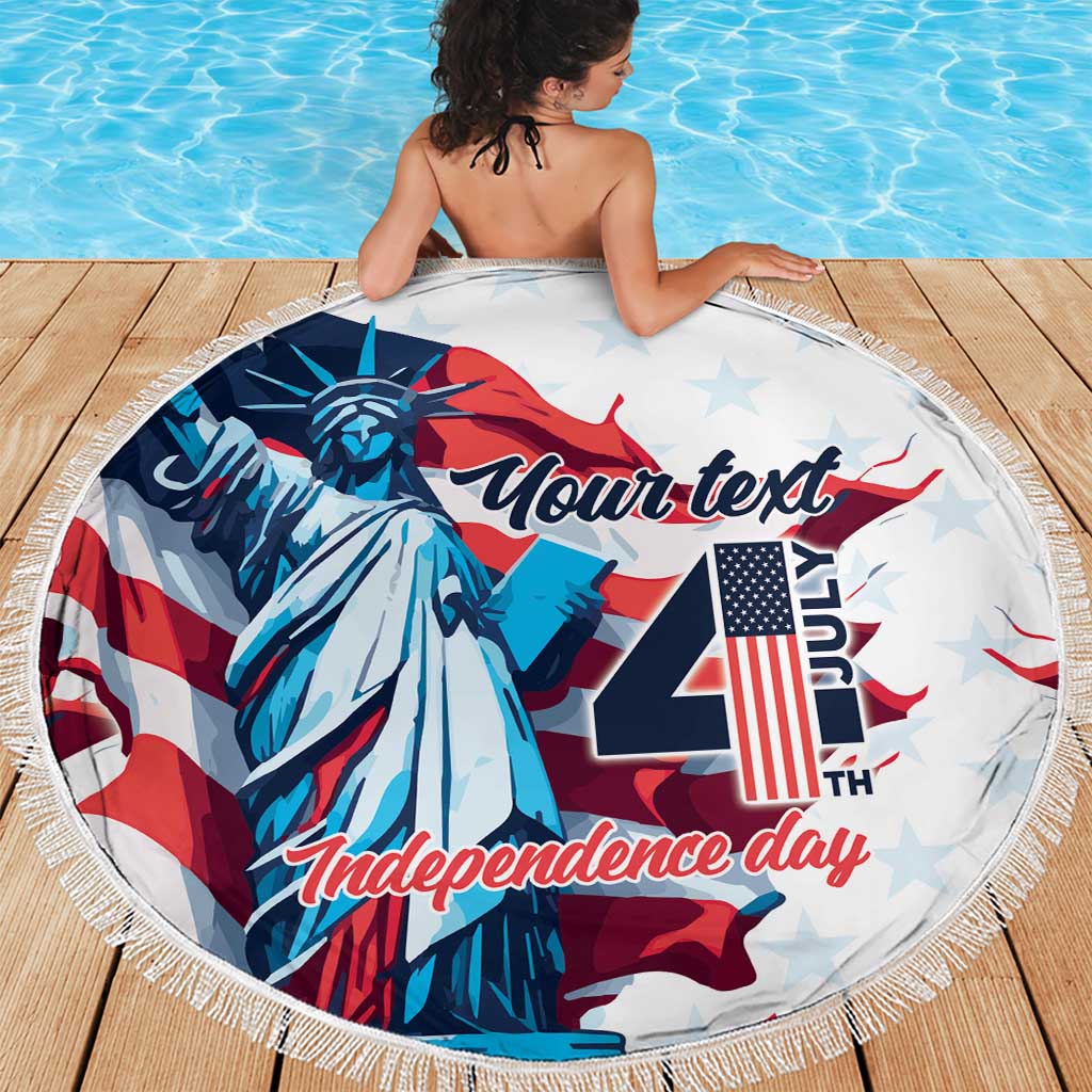 Personalized United States Independence Day Beach Blanket Statue of Liberty Happy 4th Of July LT9 - Wonder Print Shop