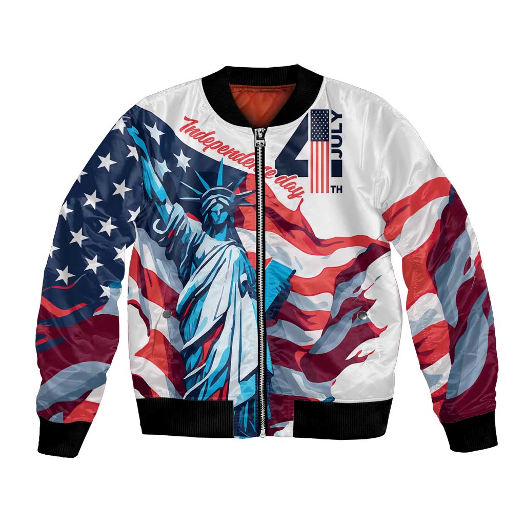 Personalized United States Independence Day Bomber Jacket Statue of Liberty Happy 4th Of July LT9 - Wonder Print Shop