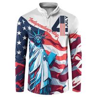 Personalized United States Independence Day Button Sweatshirt Statue of Liberty Happy 4th Of July LT9 - Wonder Print Shop