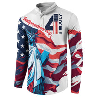 Personalized United States Independence Day Button Sweatshirt Statue of Liberty Happy 4th Of July LT9 - Wonder Print Shop