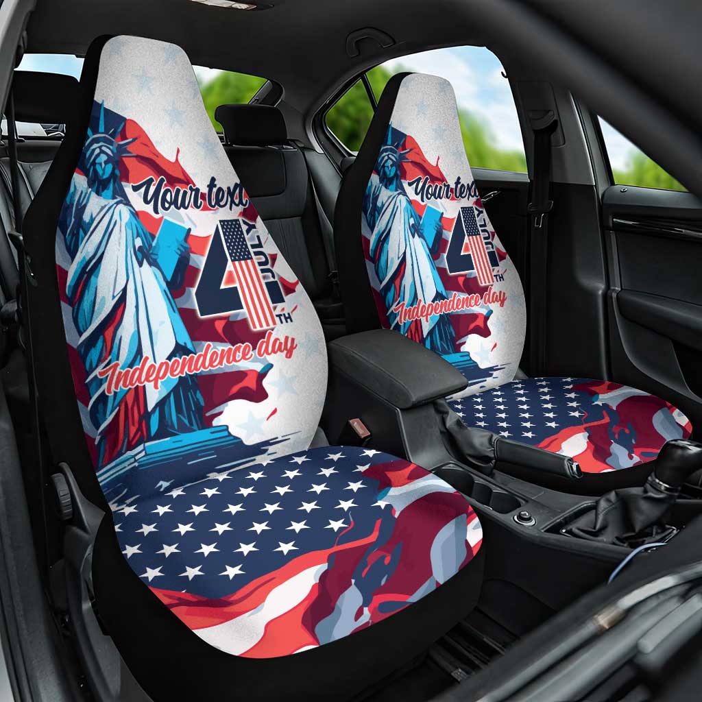 Personalized United States Independence Day Car Seat Cover Statue of Liberty Happy 4th Of July LT9 - Wonder Print Shop