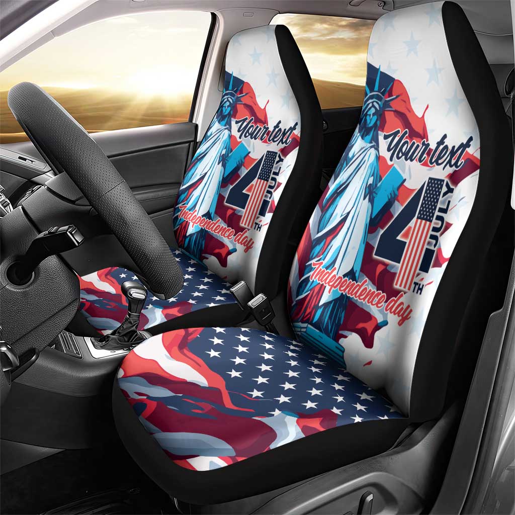 Personalized United States Independence Day Car Seat Cover Statue of Liberty Happy 4th Of July LT9 - Wonder Print Shop