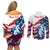 Personalized United States Independence Day Couples Matching Off Shoulder Short Dress and Long Sleeve Button Shirt Statue of Liberty Happy 4th Of July LT9 - Wonder Print Shop