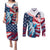 Personalized United States Independence Day Couples Matching Puletasi and Long Sleeve Button Shirt Statue of Liberty Happy 4th Of July LT9 - Wonder Print Shop
