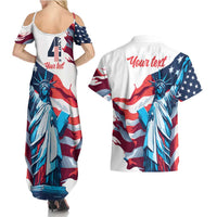 Personalized United States Independence Day Couples Matching Summer Maxi Dress and Hawaiian Shirt Statue of Liberty Happy 4th Of July LT9 - Wonder Print Shop