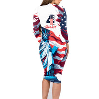 Personalized United States Independence Day Family Matching Long Sleeve Bodycon Dress and Hawaiian Shirt Statue of Liberty Happy 4th Of July LT9 - Wonder Print Shop