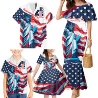Personalized United States Independence Day Family Matching Mermaid Dress and Hawaiian Shirt Statue of Liberty Happy 4th Of July LT9 - Wonder Print Shop