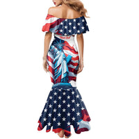 Personalized United States Independence Day Family Matching Mermaid Dress and Hawaiian Shirt Statue of Liberty Happy 4th Of July LT9 - Wonder Print Shop
