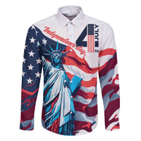 Personalized United States Independence Day Family Matching Off The Shoulder Long Sleeve Dress and Hawaiian Shirt Statue of Liberty Happy 4th Of July - Wonder Print Shop