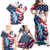 Personalized United States Independence Day Family Matching Off Shoulder Maxi Dress and Hawaiian Shirt Statue of Liberty Happy 4th Of July LT9 - Wonder Print Shop