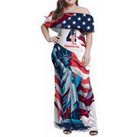 Personalized United States Independence Day Family Matching Off Shoulder Maxi Dress and Hawaiian Shirt Statue of Liberty Happy 4th Of July LT9 - Wonder Print Shop