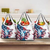 Personalized United States Independence Day Grocery Bag Statue of Liberty Happy 4th Of July