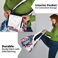 Personalized United States Independence Day Grocery Bag Statue of Liberty Happy 4th Of July