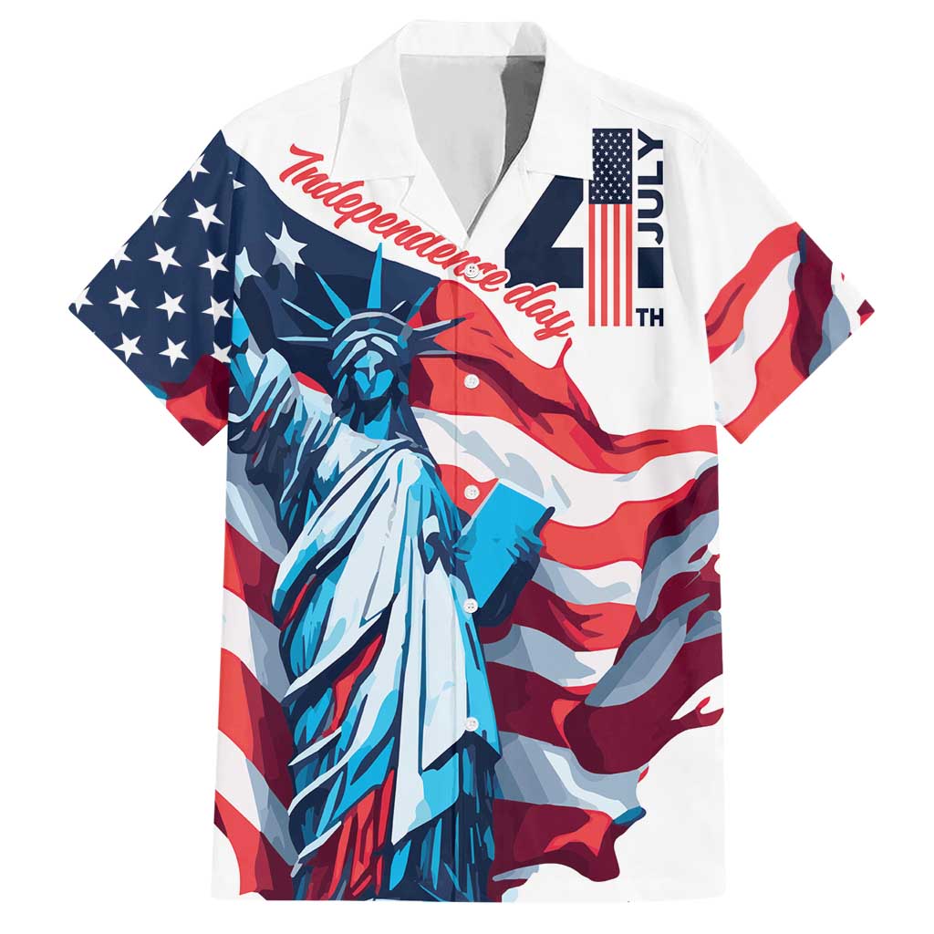 Personalized United States Independence Day Hawaiian Shirt Statue of Liberty Happy 4th Of July - Wonder Print Shop