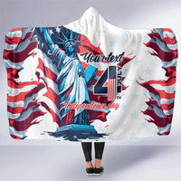 Personalized United States Independence Day Hooded Blanket Statue of Liberty Happy 4th Of July