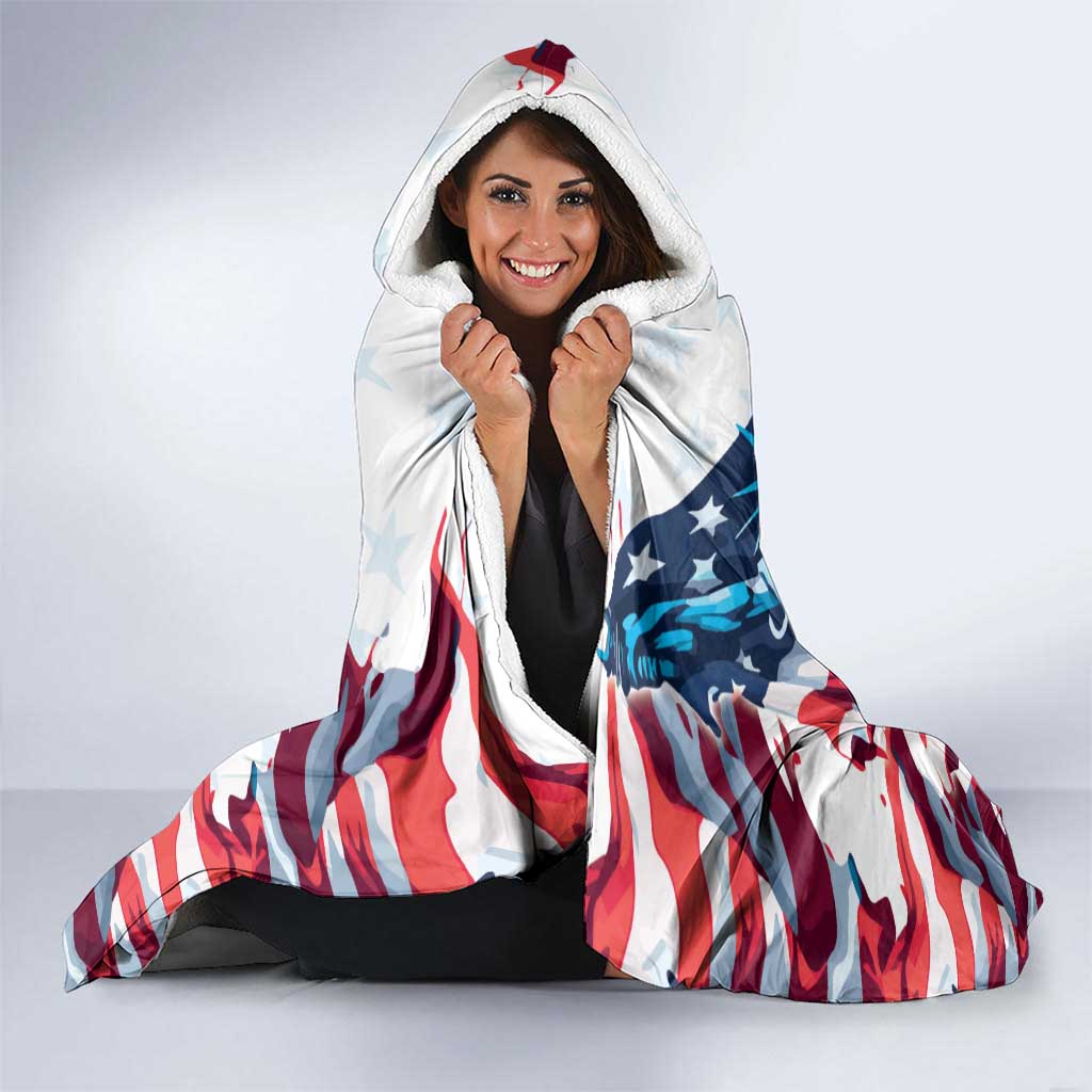 Personalized United States Independence Day Hooded Blanket Statue of Liberty Happy 4th Of July