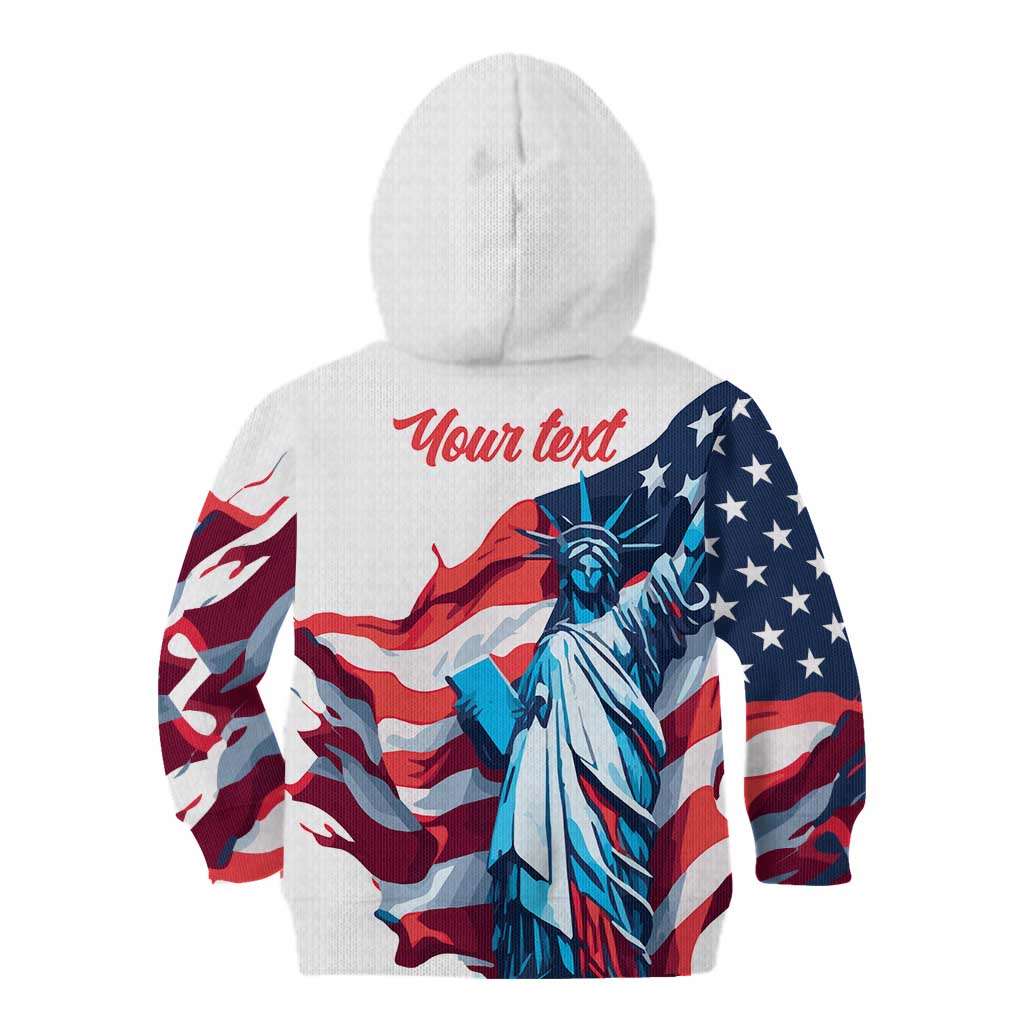 Personalized United States Independence Day Kid Hoodie Statue of Liberty Happy 4th Of July - Wonder Print Shop