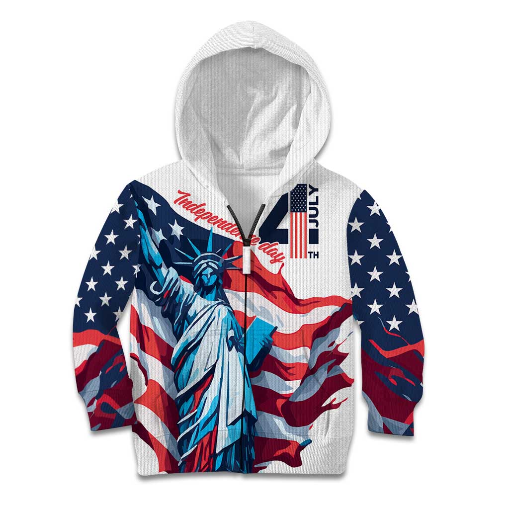 Personalized United States Independence Day Kid Hoodie Statue of Liberty Happy 4th Of July - Wonder Print Shop