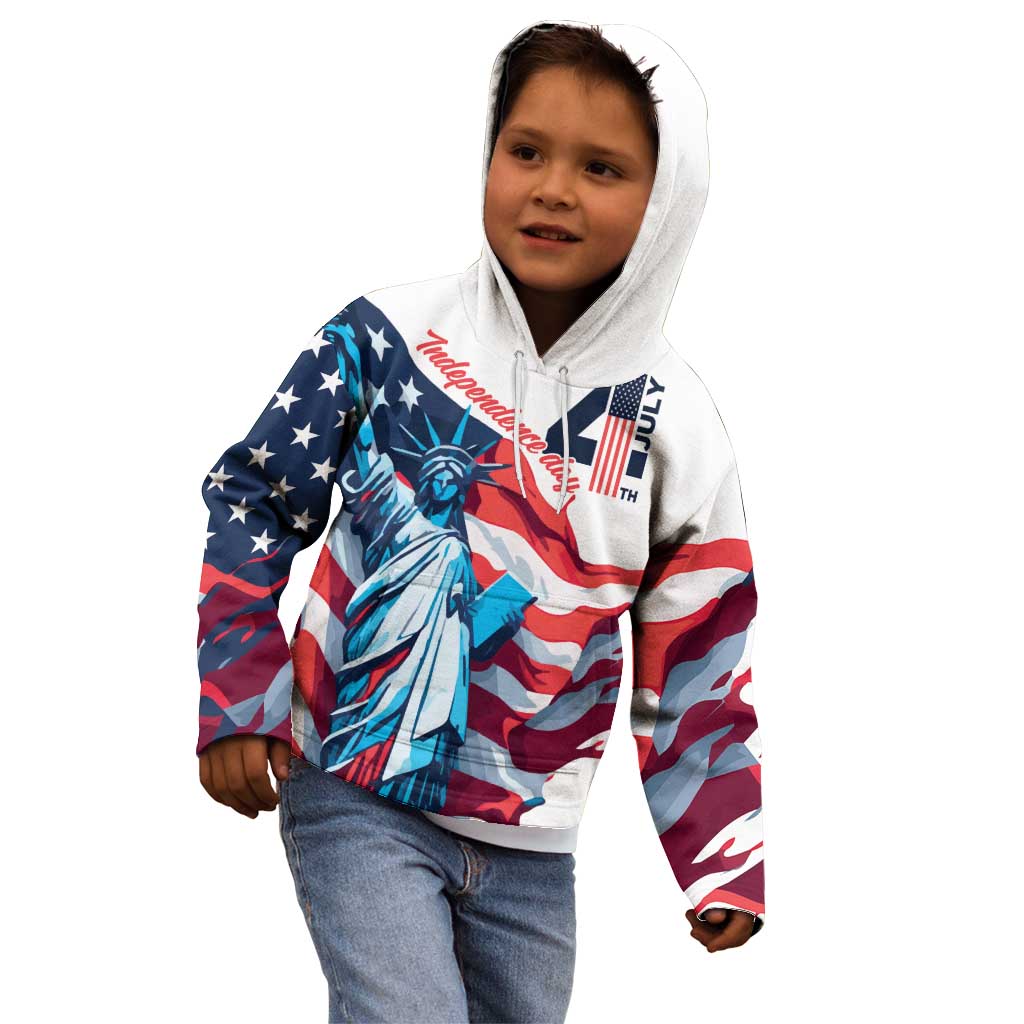 Personalized United States Independence Day Kid Hoodie Statue of Liberty Happy 4th Of July - Wonder Print Shop