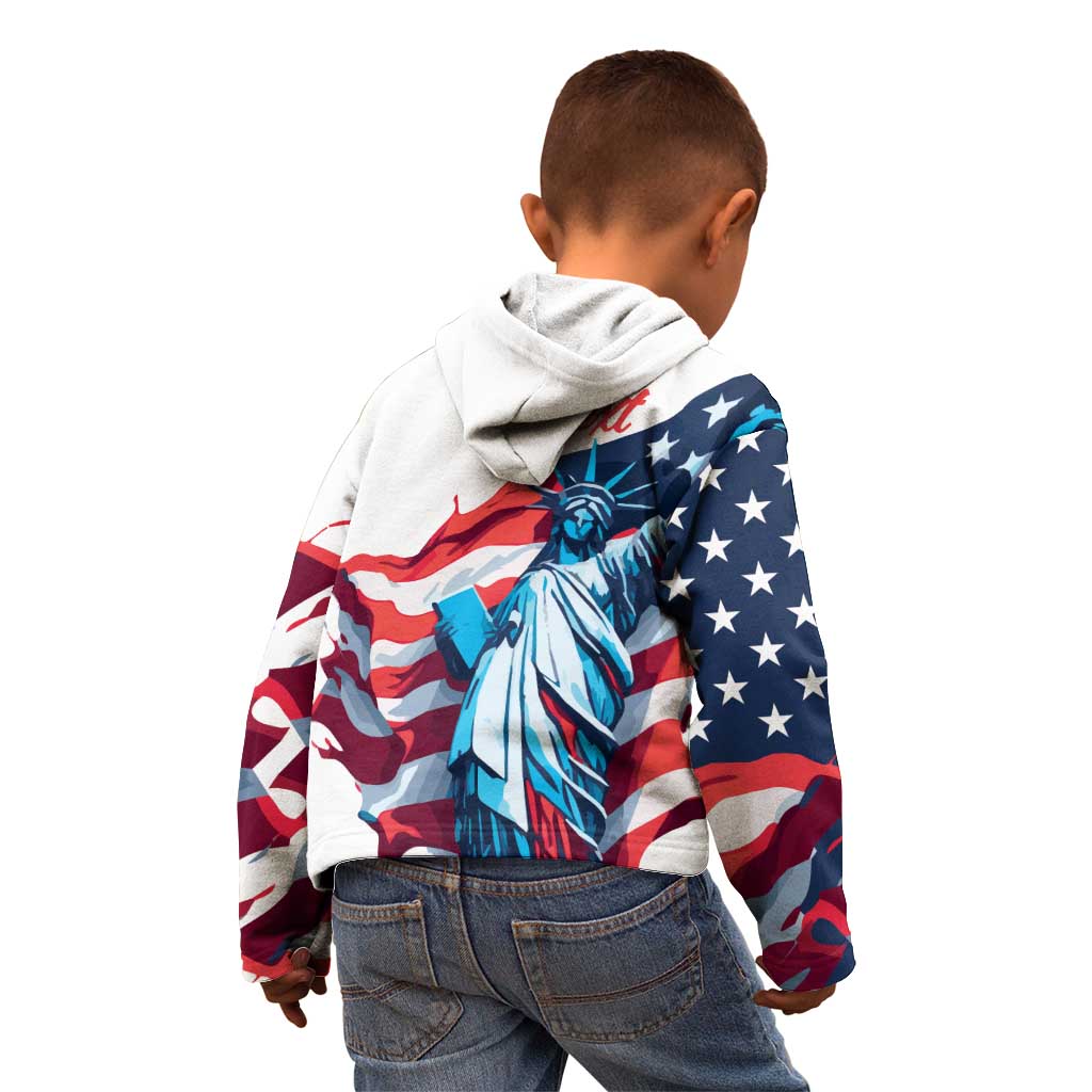 Personalized United States Independence Day Kid Hoodie Statue of Liberty Happy 4th Of July - Wonder Print Shop