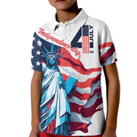 Personalized United States Independence Day Kid Polo Shirt Statue of Liberty Happy 4th Of July - Wonder Print Shop