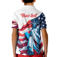 Personalized United States Independence Day Kid Polo Shirt Statue of Liberty Happy 4th Of July - Wonder Print Shop