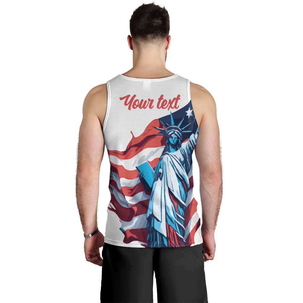 Personalized United States Independence Day Men Tank Top Statue of Liberty Happy 4th Of July - Wonder Print Shop