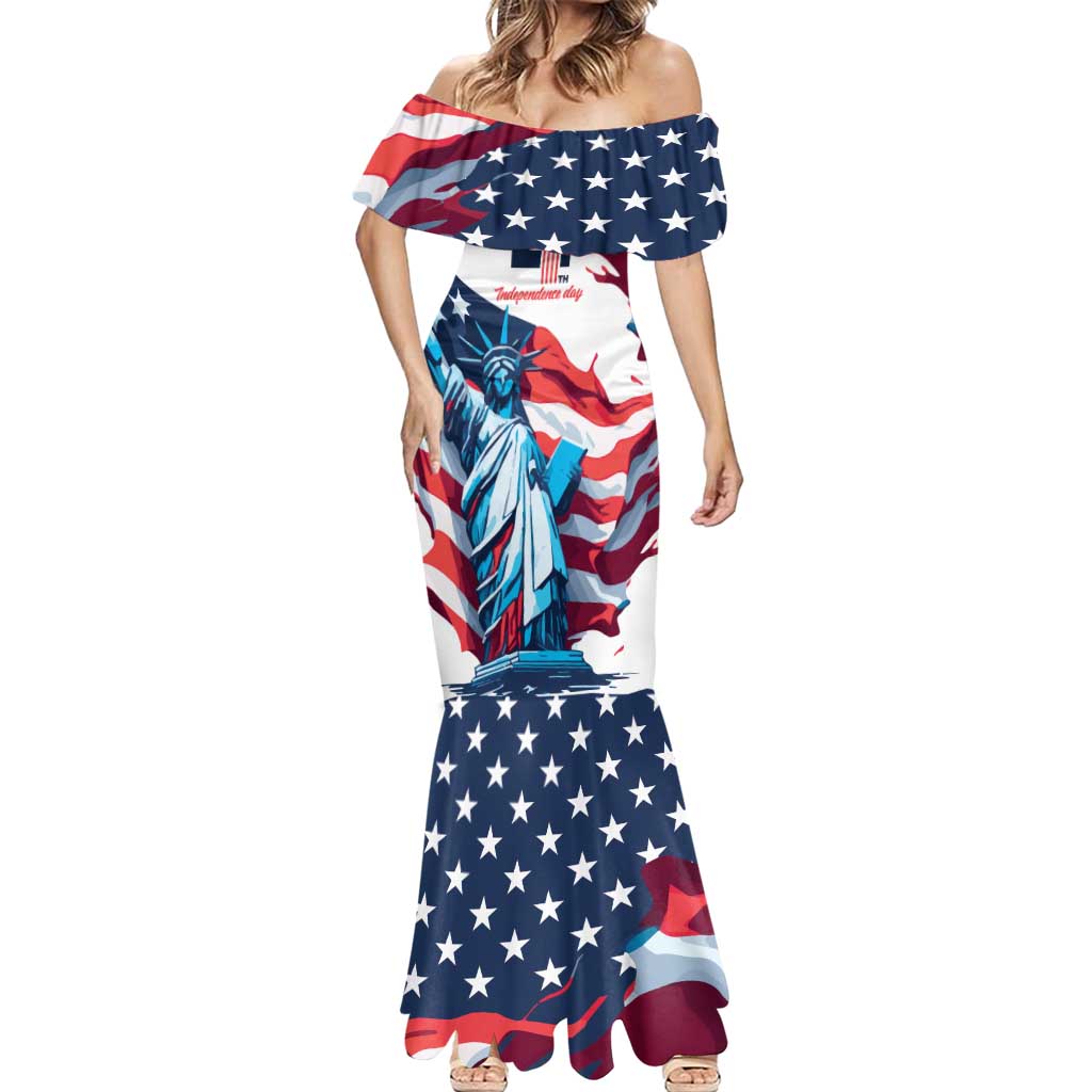 Personalized United States Independence Day Mermaid Dress Statue of Liberty Happy 4th Of July - Wonder Print Shop