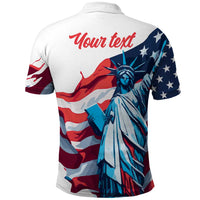 Personalized United States Independence Day Polo Shirt Statue of Liberty Happy 4th Of July - Wonder Print Shop