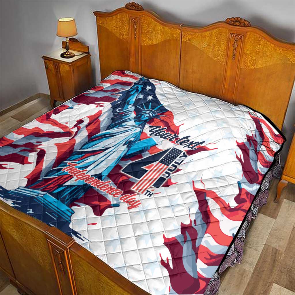 Personalized United States Independence Day Quilt Statue of Liberty Happy 4th Of July - Wonder Print Shop