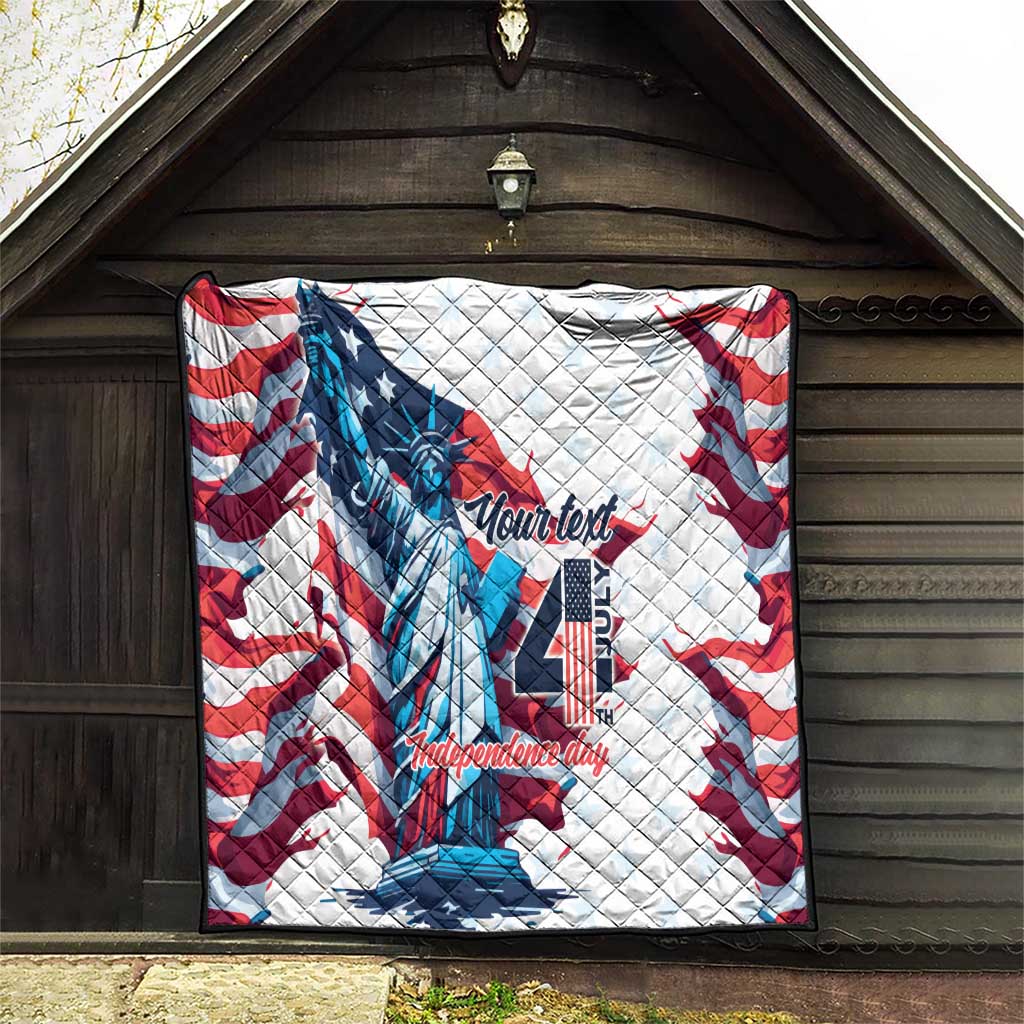 Personalized United States Independence Day Quilt Statue of Liberty Happy 4th Of July - Wonder Print Shop