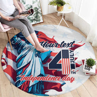 Personalized United States Independence Day Round Carpet Statue of Liberty Happy 4th Of July